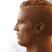 Cristiano Ronaldo sculpture. Bronze. 2018. Madeira International Airport.