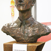D. ANSELMO LÓPEZ, founder of Real Sporting de Gijon 1905. Bronze and corten steel. 2017